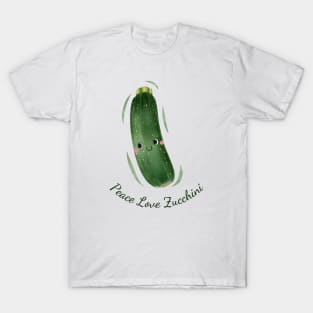 Peace Love Zucchini Watercolor Cute T-Shirt